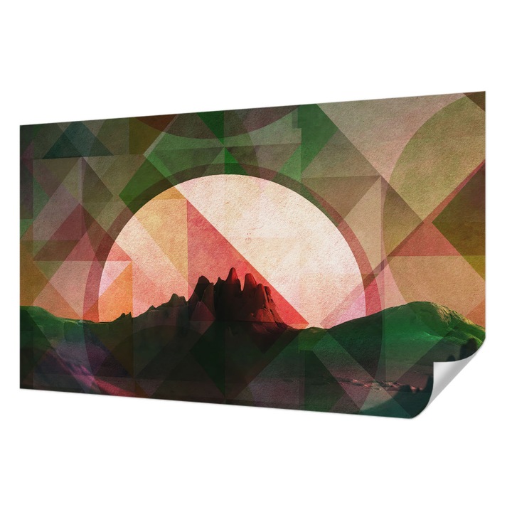 Tapet Autodeziv De Perete, Wallfluent, Dealuri pitoresti, Verde, 416 x 254 cm, Detasabil, Lavabil, 010170060070000285040