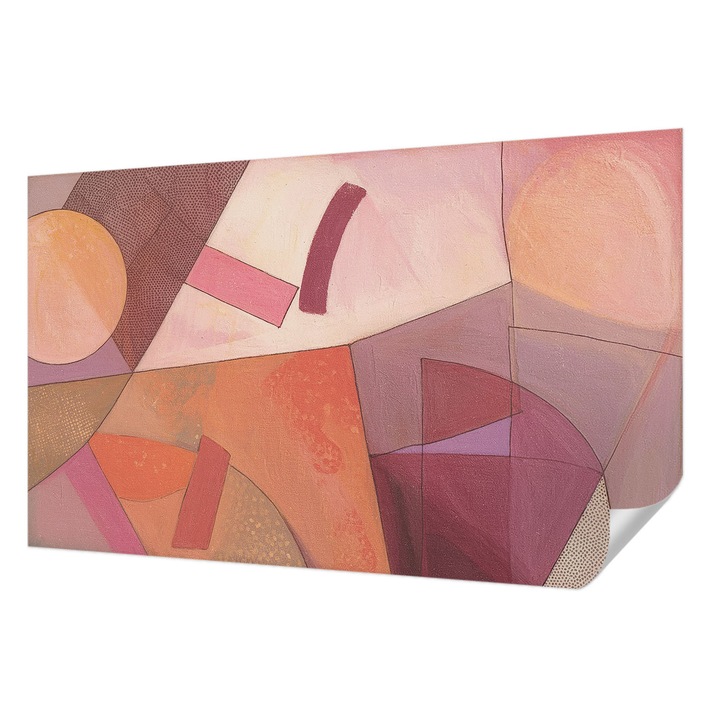 Öntapadós Dekor Tapéta, Wallfluent, Színes formák, Narancssárga, 416 x 254 cm, Erős Ragasztó, Modern Belsőépítészeti Dekoráció, 010170060070000285064