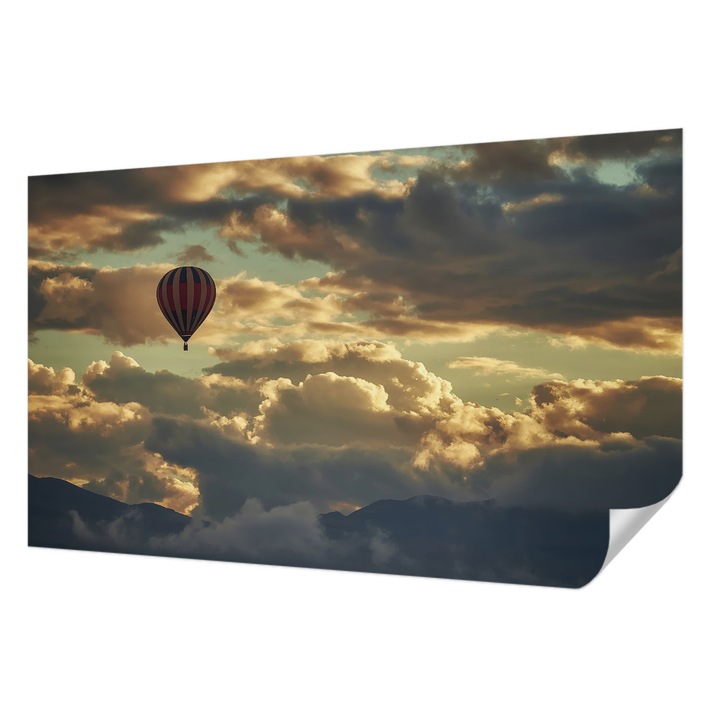 Fali Fotótapéta Autocolant, Wallfluent, Balon in nori, Gri, 416 x 254 cm, Adeziv Puternic, Usor De Montat Si Rezistent, 010170060070000285072