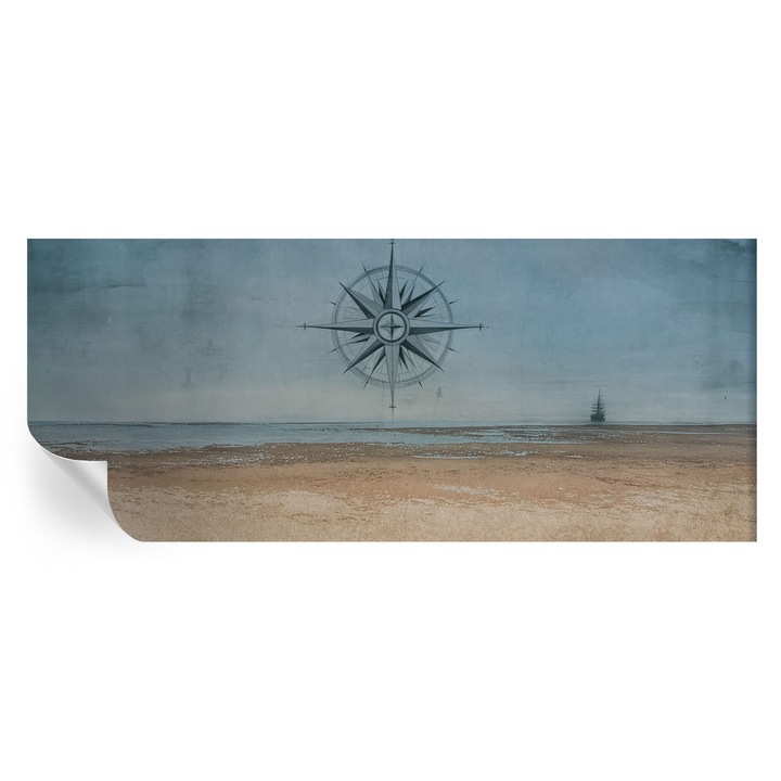 Tapet Autodeziv De Perete, Tulup, Aventuri nautice, Albastru, 250 x 104 cm, Decorativ, Usor De Curatat, 010170060020000285089