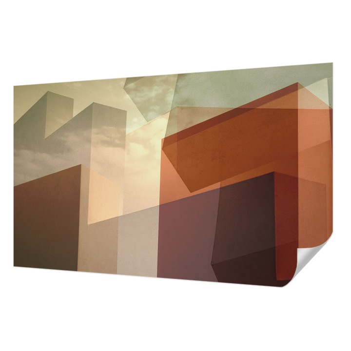 Tapet Autocolant De Perete, Wallfluent, Forme abstracte, Maro, 416 x 254 cm, Pentru Sufragerie, Dormitor, 010170060070000285090