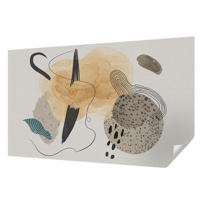 Fali Fotótapéta Autodeziv, Wallfluent, Compozitie abstracta, Bej, 416 x 254 cm, Pentru Living, Birou, Hol, 010170060070000285108