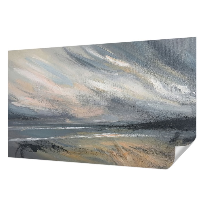 Tapet Autocolant De Perete, Wallfluent, Calm de dimineata, Gri, 416 x 254 cm, Pentru Living, Birou, Hol, 010170060070000285135