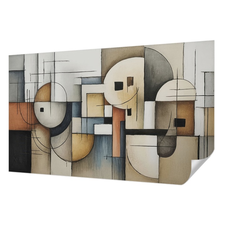 Fali Fotótapéta Autodeziv, Wallfluent, Armonie geometrica, Gri, 416 x 254 cm, Decorativ, Usor De Instalat, 010170060070000285110