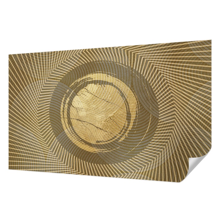 Öntapadós Tapéta Fali Dekoráció, Wallfluent, Sugárzó vonalak, Bézs, 416 x 254 cm, Modern Dizájn, Nedvesség- És Foltálló, 010170060070000285140