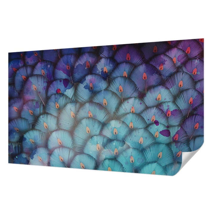 Fali Fotótapéta Autodeziv, Wallfluent, Pene colorate, Albastru, 416 x 254 cm, Adeziv Puternic, Usor De Montat Si Rezistent, 010170060070000285148