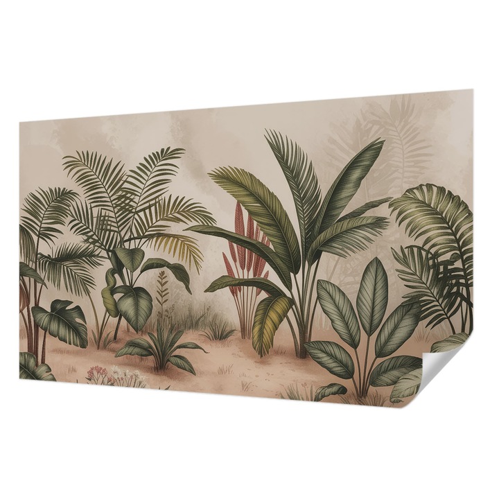 Fali Fotótapéta Autocolant, Wallfluent, Motiv vegetal, Verde, 416 x 254 cm, Pentru Interior, Usor De Curatat, 010170060070000285152