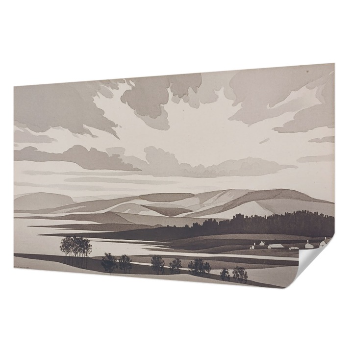 Fali Fotótapéta Autodeziv, Wallfluent, Un peisaj linistit, Gri, 416 x 254 cm, Pentru Interior, Usor De Curatat, 010170060070000285185