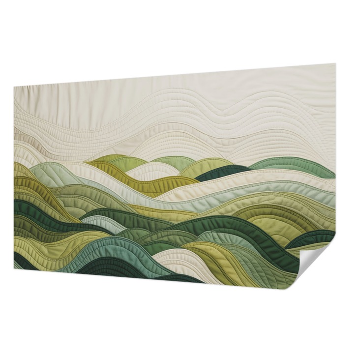 Fali Fotótapéta Autodeziv, Wallfluent, Dealuri de tesaturi, Verde, 416 x 254 cm, Adeziv Puternic, Usor De Montat Si Rezistent, 010170060070000285188