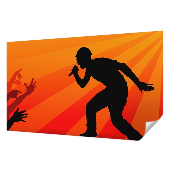 Fali Fotótapéta Autodeziv, Wallfluent, Scena ritmica, Portocaliu, 416 x 254 cm, Decorativ, Usor De Instalat, 010170060070000285236