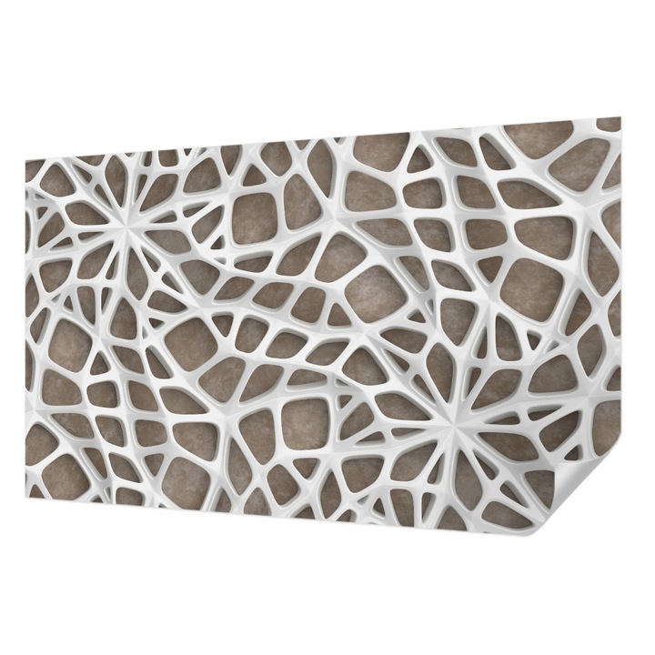 Fali Fotótapéta Autocolant, Wallfluent, Plasa de dantela, Alb, 416 x 254 cm, Pentru Baie, Bucatarie, 010170060070000285237