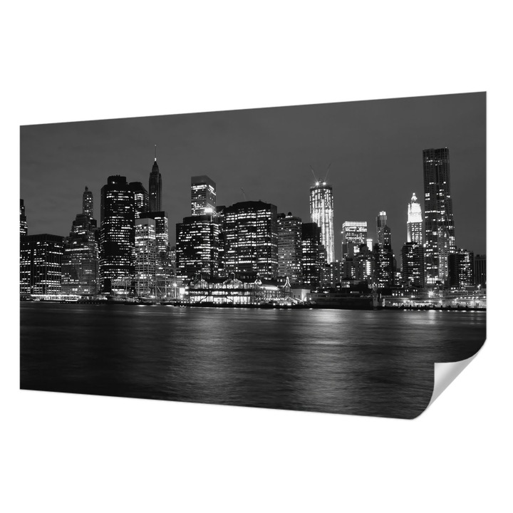 Tapet Autocolant De Perete, Wallfluent, Metropola de noapte, Multicolor, 416 x 254 cm, Adeziv Puternic, Usor De Montat Si Rezistent, 010170060070000002142