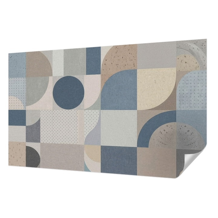 Fali Fotótapéta Autocolant, Wallfluent, Mozaic geometric, Gri, 416 x 254 cm, Pentru Living, Birou, Hol, 010170060070000284919