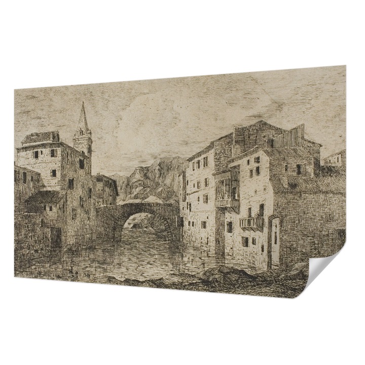 Tapet Autodeziv De Perete, Wallfluent, Panorama orasului, Gri, 416 x 254 cm, Pentru Baie, Bucatarie, 010170060070000285282