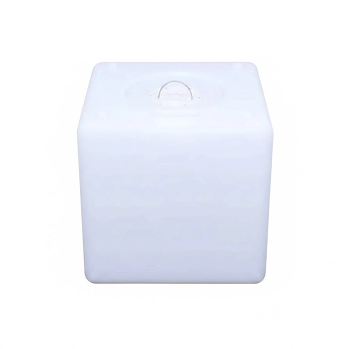 LED kocka szék 30 cm RGB, USB tölthető, távirányító, fehér