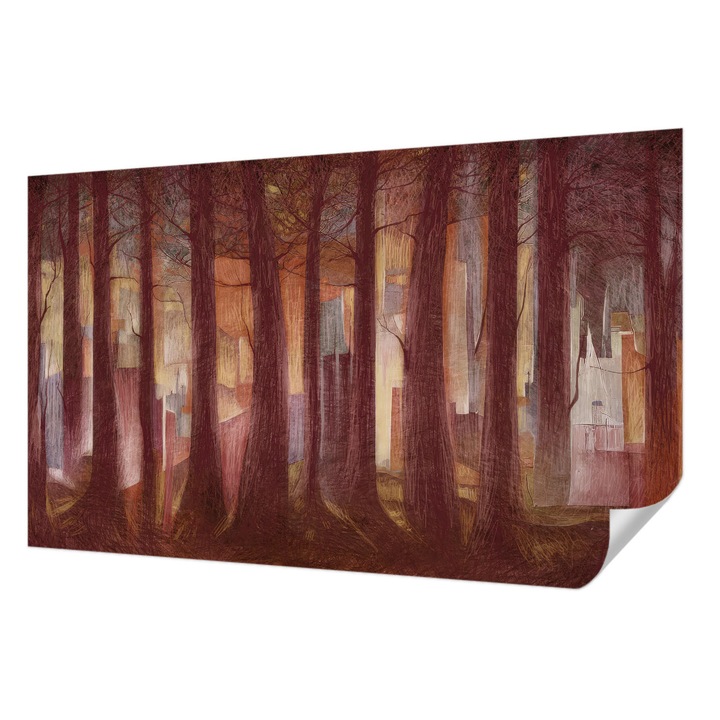 Öntapadós Fotótapéta Falra, Wallfluent, Titokzatos táj, Barna, 416 x 254 cm, Klasszikus, Könnyen Felszerelhető, 010170060070000285307