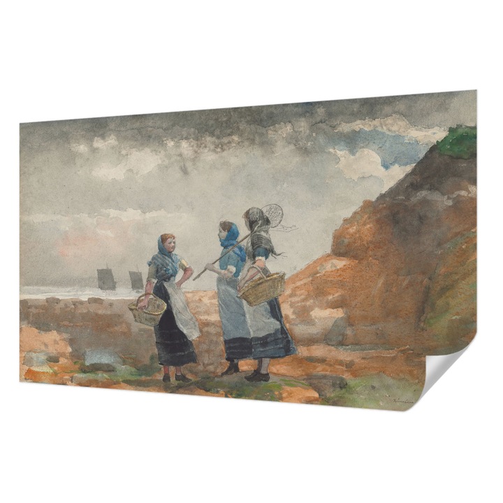 Öntapadós Dekor Tapéta, Wallfluent, Egy békés tengerpart, Szürke, 416 x 254 cm, Dekoráció, Falra, 010170060070000285286