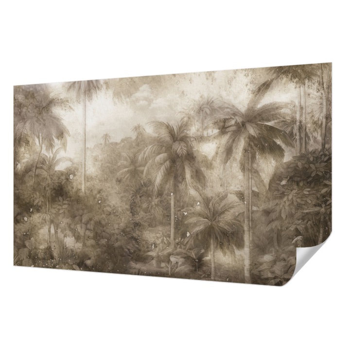 Öntapadós Tapéta Fali Dekoráció, Wallfluent, Egzotikus táj, Barna, 416 x 254 cm, Klasszikus, Könnyen Felszerelhető, 010170060070000285325