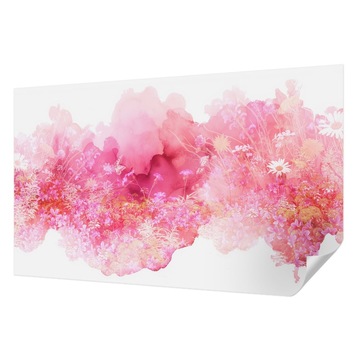 Tapet Autodeziv De Perete, Wallfluent, Model floral, Roz, 416 x 254 cm, Decorativ, Usor De Instalat, 010170060070000285328