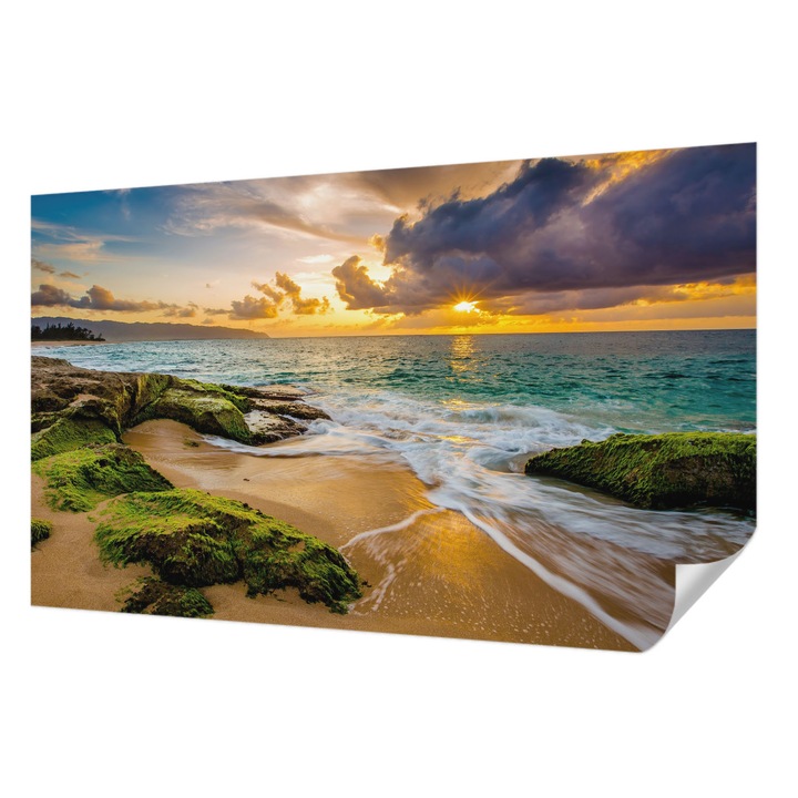 Öntapadós Fotótapéta Falra, Wallfluent, Tengeri harmónia, Zöld, 416 x 254 cm, Fali Dekoráció, Nedvesség- És Foltálló, 010170060070000007713