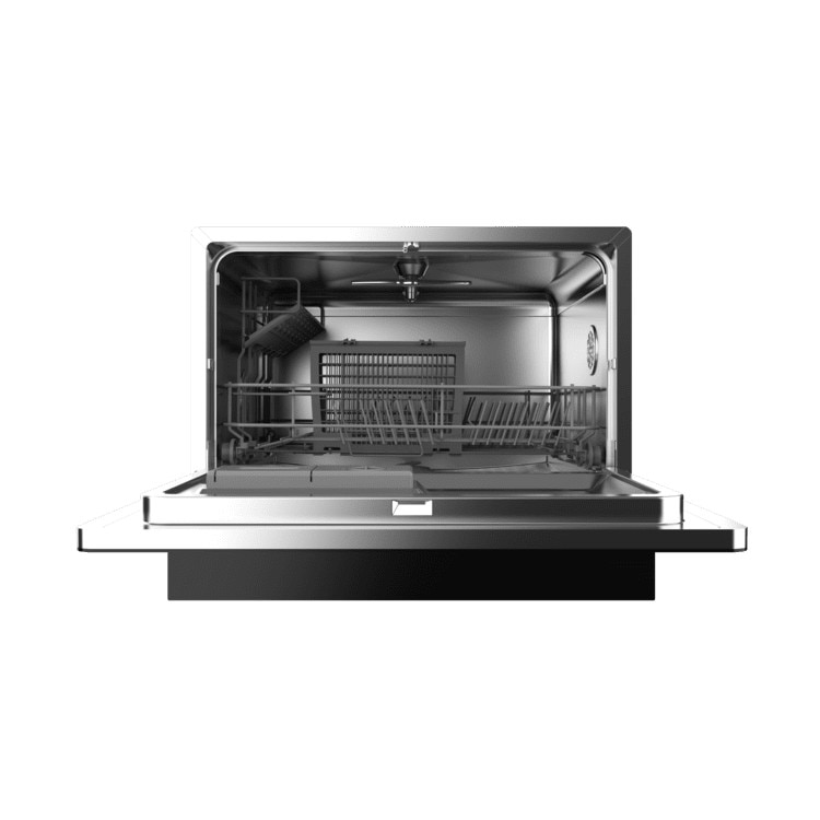 Mini masina de spalat vase Cecotec, Bolero Aguazero 2500 S-BI Black, capacitate 6 seturi, 5 programe prestabilite, Child Lock, Delay Start, panou de control tactil, cos pentru tacamuri, design modern, negru