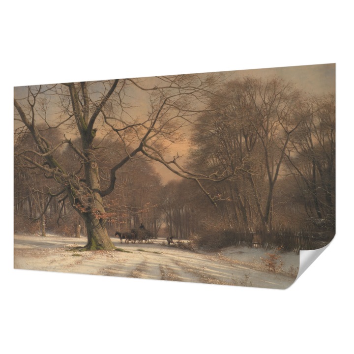 Tapet Autodeziv De Perete, Wallfluent, Peisaj de iarna, Bej, 416 x 254 cm, Pentru Living, Birou, Hol, 010170060070000285365