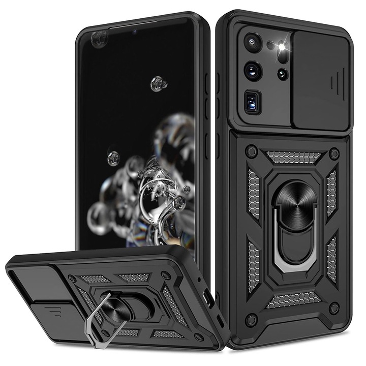 Husa pentru Samsung Galaxy S20 Ultra 5G, din Policarbonat, Danex, Culoare Negru