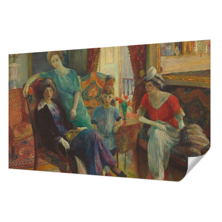 Öntapadós Tapéta Fali Dekoráció, Wallfluent, Klasszikus elegancia, Kék, 416 x 254 cm, Erős Ragasztó, Modern Belsőépítészeti Dekoráció, 010170060070000285391