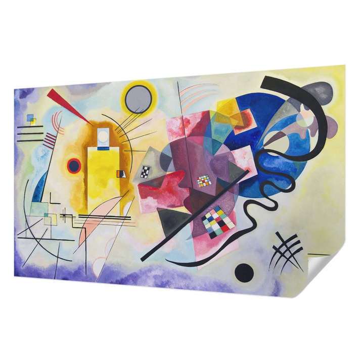 Öntapadós Dekor Tapéta, Wallfluent, Színes absztrakció, Sárga, 416 x 254 cm, Nappaliba, Konyhába, 010170060070000285385