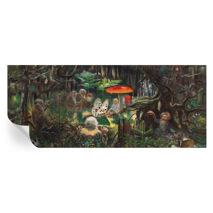 Öntapadós Fotótapéta Falra, Tulup, Mesebeli erdő, Szürke, 250 x 104 cm, Dekoráció, Nedvesség- És Foltálló, 010170060020000285515