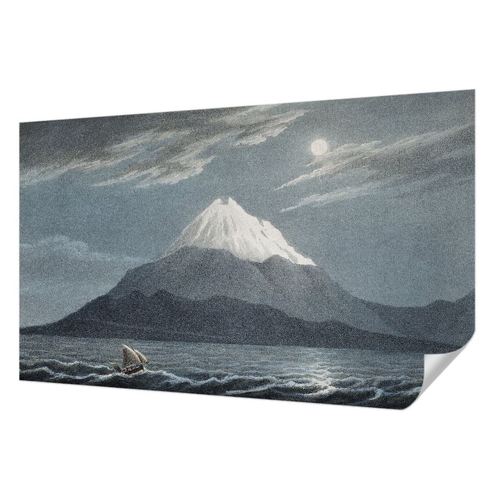 Öntapadós Tapéta Fali Dekoráció, Wallfluent, Holdfényes éjszaka, Kék, 416 x 254 cm, Modern Dizájn, Nedvesség- És Foltálló, 010170060070000285341