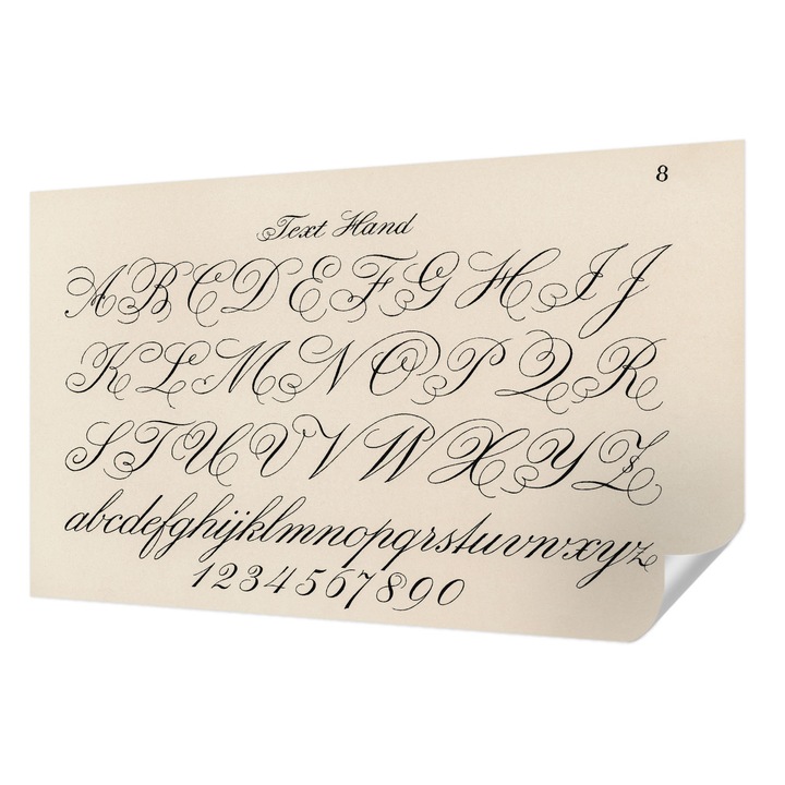 Öntapadós Tapéta Fali Dekoráció, Wallfluent, Kalligrafikus írás, Fekete, 416 x 254 cm, Könnyen Tisztítható, Nedvességálló, 010170060070000285443