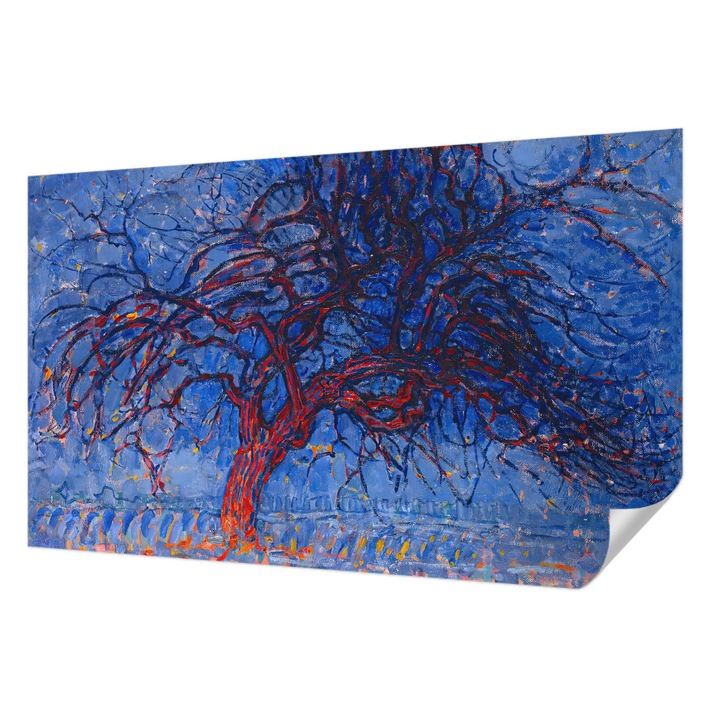 Öntapadós Tapéta Fali Dekoráció, Wallfluent, Lángfa, Kék, 416 x 254 cm, Modern Dizájn, Nedvesség- És Foltálló, 010170060070000285440