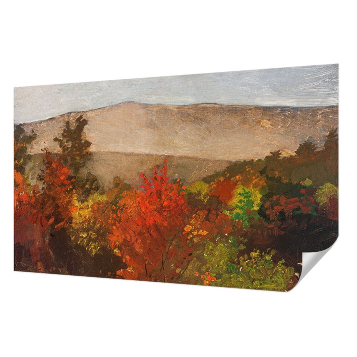 Öntapadós Fotótapéta Falra, Wallfluent, Őszi panoráma, Piros, 416 x 254 cm, Fali Dekoráció, Nedvesség- És Foltálló, 010170060070000285460