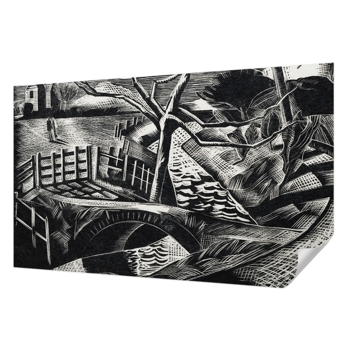 Öntapadós Dekor Tapéta, Wallfluent, Építészeti tájkép, Fekete és fehér, 416 x 254 cm, Fali Dekoráció, Nedvesség- És Foltálló, 010170060070000285468