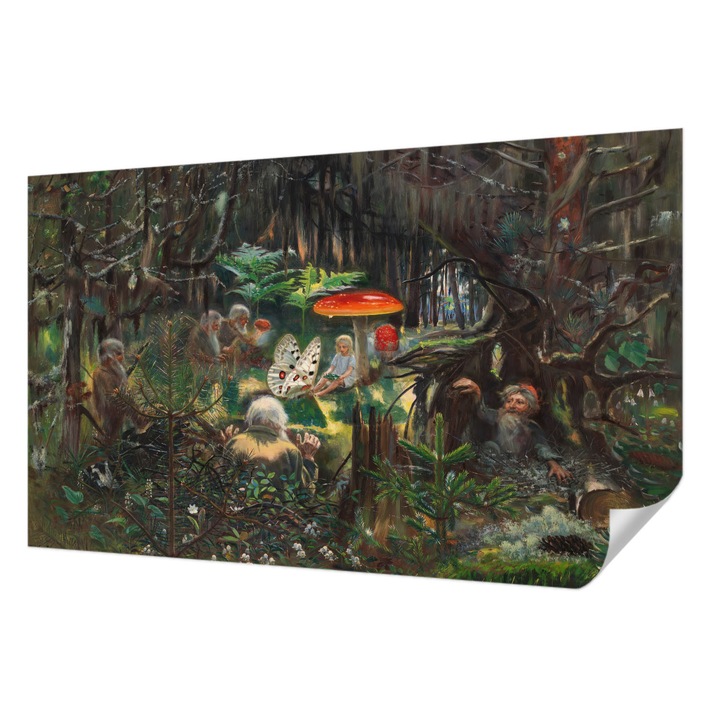 Fali Fotótapéta Autocolant, Wallfluent, Padurea de basm, Gri, 416 x 254 cm, Detasabil, Lavabil, 010170060070000285515