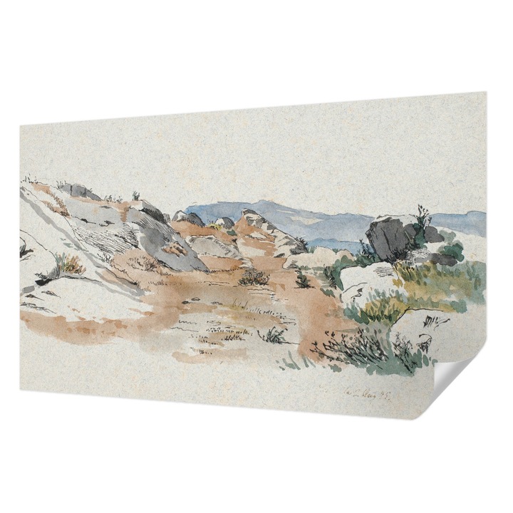 Öntapadós Tapéta Falra, Wallfluent, Szikla táj, Bézs, 416 x 254 cm, Fali Dekoráció, Nedvesség- És Foltálló, 010170060070000285511