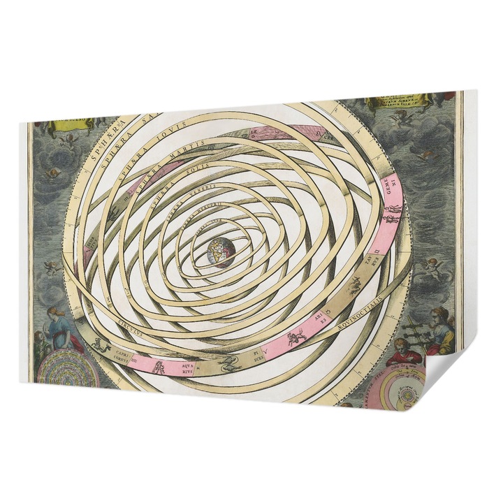 Öntapadós Tapéta Fali Dekoráció, Wallfluent, Kozmikus spirál, Bézs, 416 x 254 cm, Előszobába, Hálószobába, 010170060070000285514