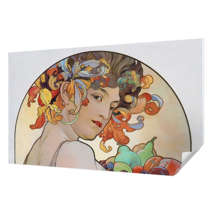 Öntapadós Fotótapéta Falra, Wallfluent, Színes szecesszió, Bézs, 416 x 254 cm, Modern Dizájn, Könnyen Felszerelhető És Tisztítható, 010170060070000285525