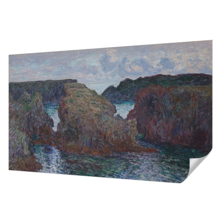 Öntapadós Fotótapéta Falra, Wallfluent, Sziklás part, Kék, 416 x 254 cm, Dekoráció, Erős Ragasztó, 010170060070000285530