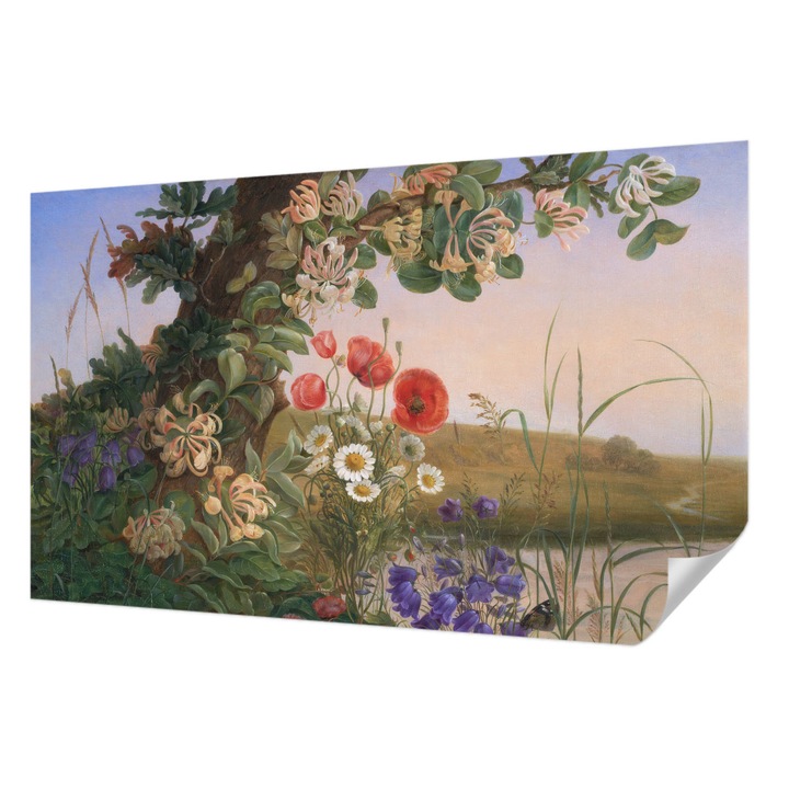 Öntapadós Fotótapéta Falra, Wallfluent, Virágos idill, Zöld, 416 x 254 cm, Klasszikus, Könnyen Felszerelhető, 010170060070000285526