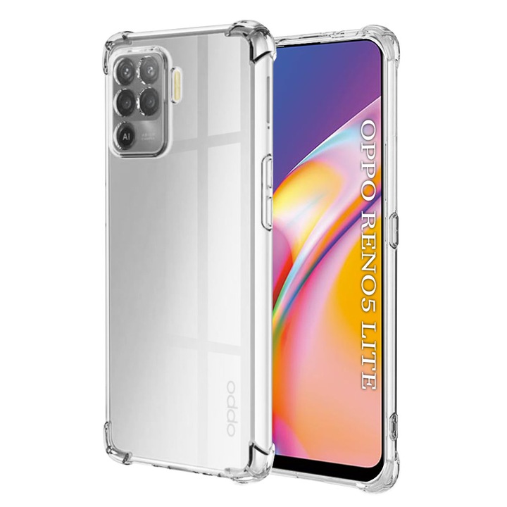 Husa Clear Anti-Soc pentru Oppo Reno5 Lite / Oppo A94 4G, Protectie Colturi AirBag, Rezisntenta Socuri si Zgarieturi, Design Slim, Transparenta