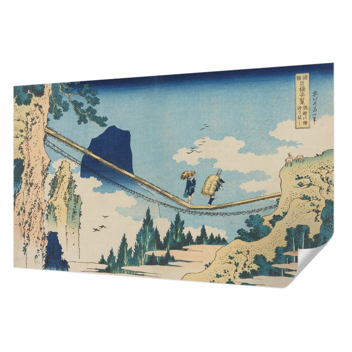 Öntapadós Tapéta Fali Dekoráció, Wallfluent, Hegyi híd, Kék, 416 x 254 cm, Nappaliba, Konyhába, 010170060070000285545