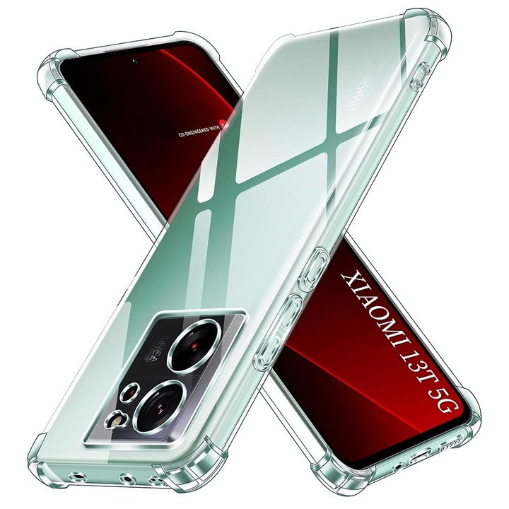 Husa Clear Anti-Soc pentru Xiaomi 13T / 13T Pro, Protectie Colturi AirBag, Rezisntenta Socuri si Zgarieturi, Design Slim, Transparenta