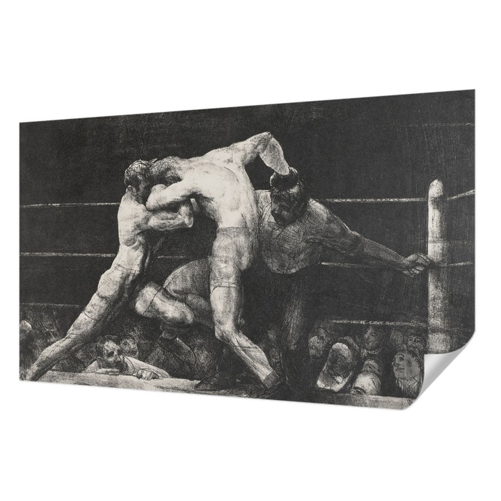 Öntapadós Tapéta Fali Dekoráció, Wallfluent, Ökölvívók párbaja, Fekete, 416 x 254 cm, Modern Dizájn, Könnyen Felszerelhető És Tisztítható, 010170060070000285572
