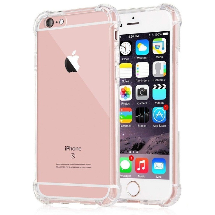 Husa Clear Anti-Soc pentru Apple iPhone 5/ 5s / SE, Protectie Colturi AirBag, Rezisntenta Socuri si Zgarieturi, Design Slim, Transparenta