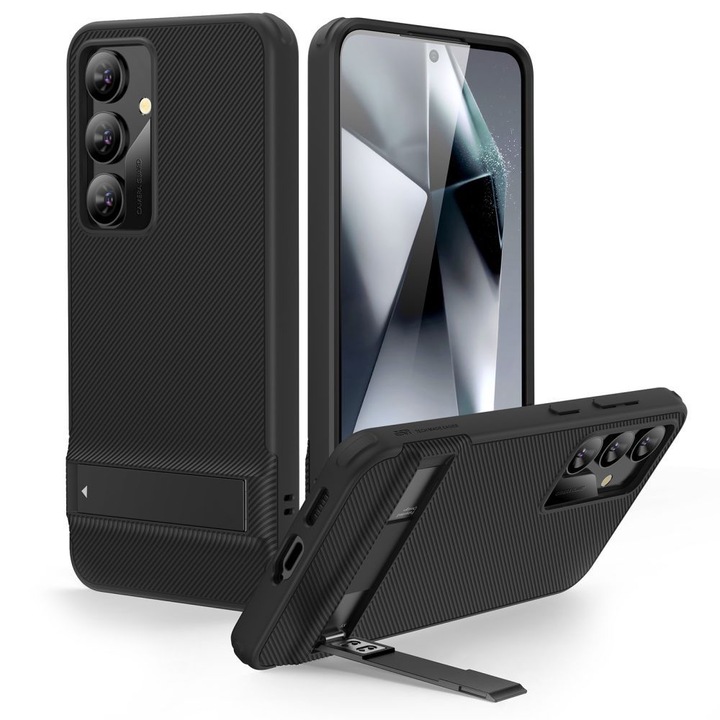 Husa cu stand metalic pentru Samsung Galaxy S24, ESR Air Shield Boost Kickstand, negru