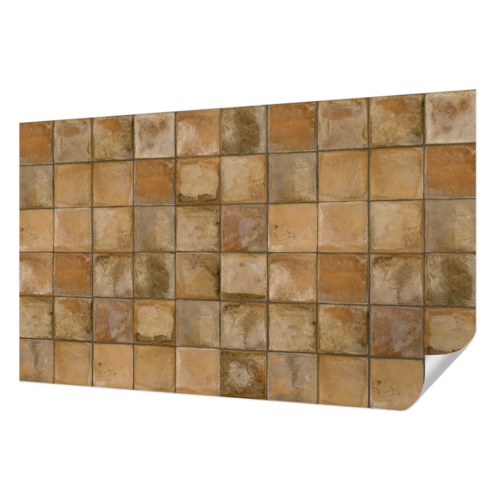 Öntapadós Dekor Tapéta, Wallfluent, Rusztikus mozaik, Barna, 416 x 254 cm, Klasszikus, Könnyen Felszerelhető, 010170060070000282520