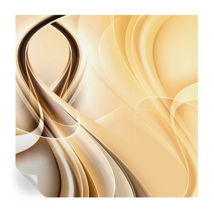 Öntapadós Fotótapéta Falra, Tulup, Hullámos vonalak, Bézs, 250 x 250 cm, Dekoráció, Könnyen Tisztítható, 010170060030000005886