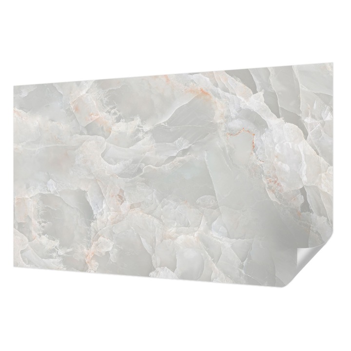 Öntapadós Dekor Tapéta, Wallfluent, Márvány textúra, Fehér, 416 x 254 cm, Fali Dekoráció, Nedvesség- És Foltálló, 010170060070000282609